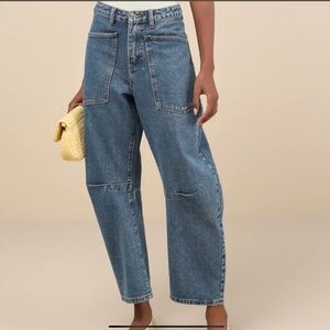 Steve Madden Haniel Medium Wash High Rise Barrel Jeans Size Medium Size 8